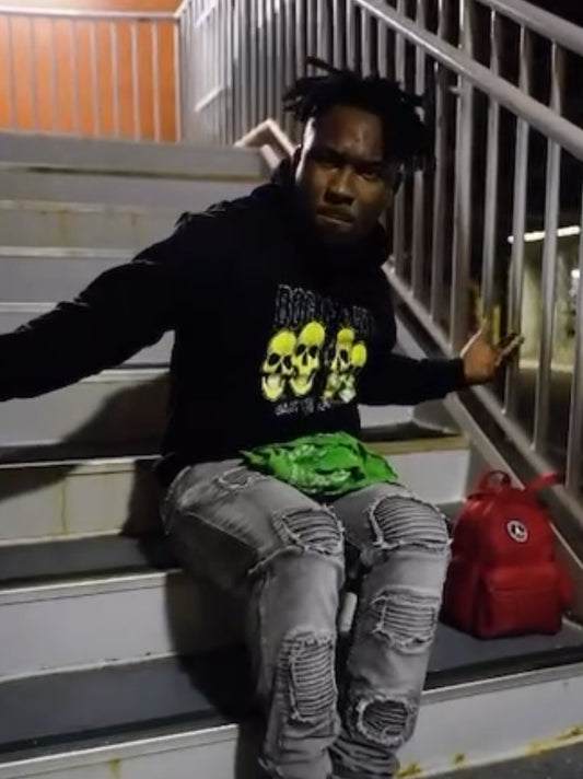 White Skull Dog Life Hoodie